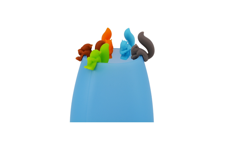 硅膠酒杯識別器,酒杯識別標簽,松鼠酒杯識別標記 硅膠酒杯識別器,酒杯識別標簽,松鼠酒杯識別標記